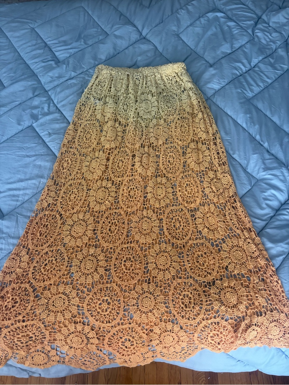 Nasty Gal Crochet Ombre Maxi Skirt in Cream to Tan - Picture 3 of 3